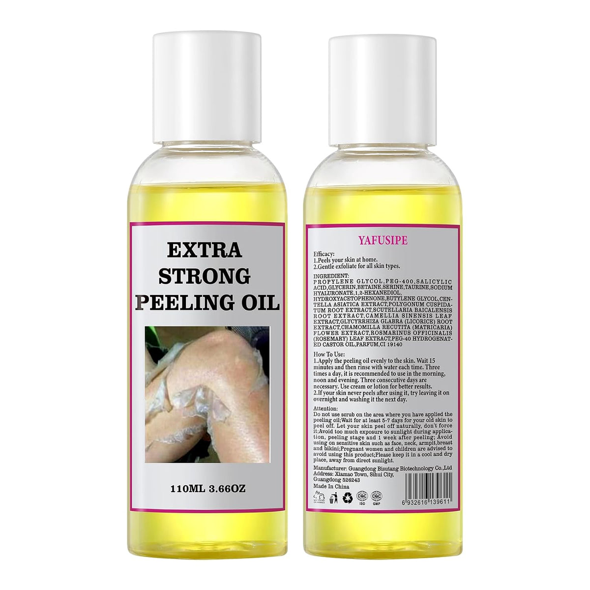 Yellow Peeling Oil for Dark Skin Strong Peel Oil Extra Strength Exfoliating Chemical Exfoliant Peels Solution at Home Body Peeling for Exfoliate Body Hand Foot Knuckle All Skin Type 3.66 OZ