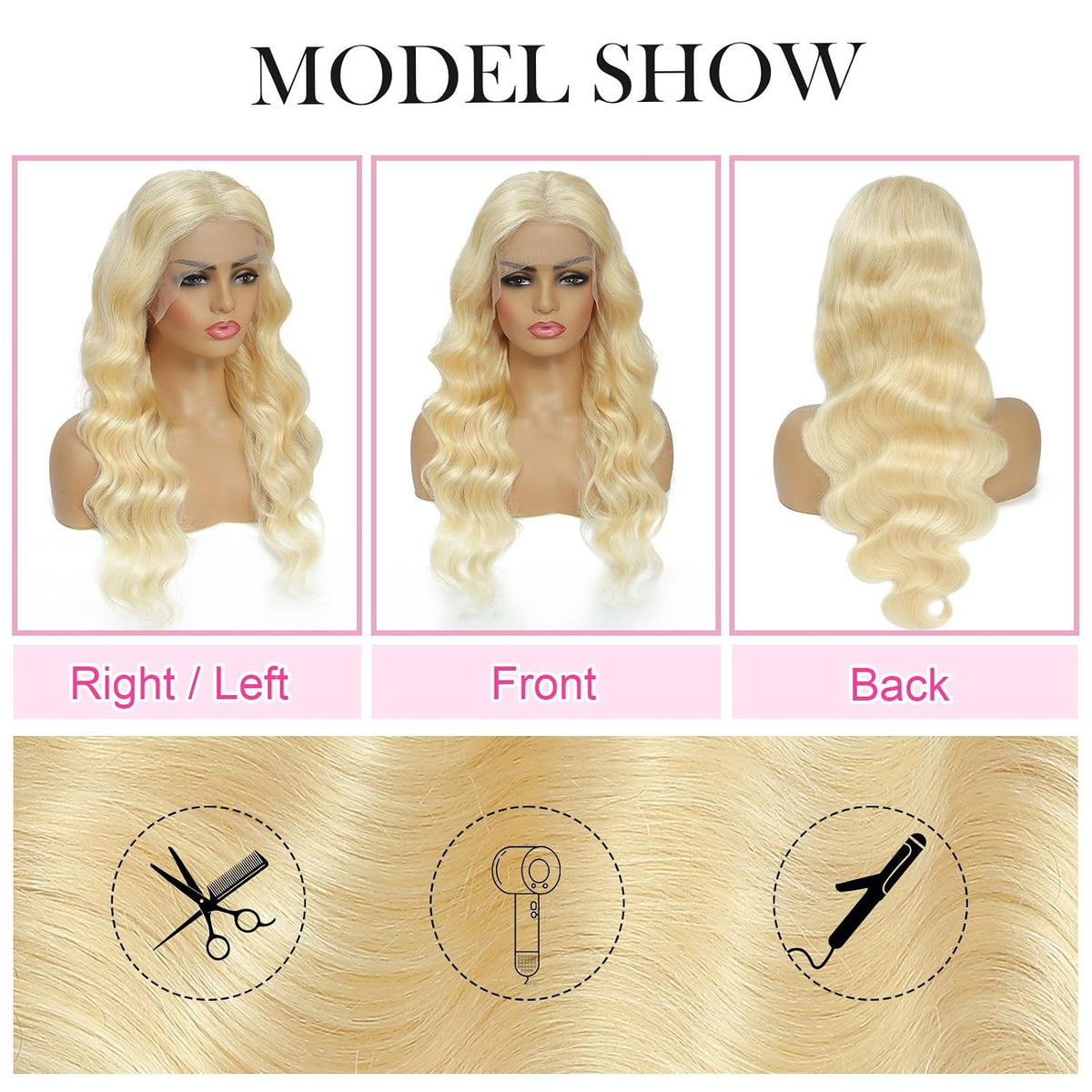 30 Inch Body Wave 613 13X6 HD Lace Front Wig Human Hair 200 Density