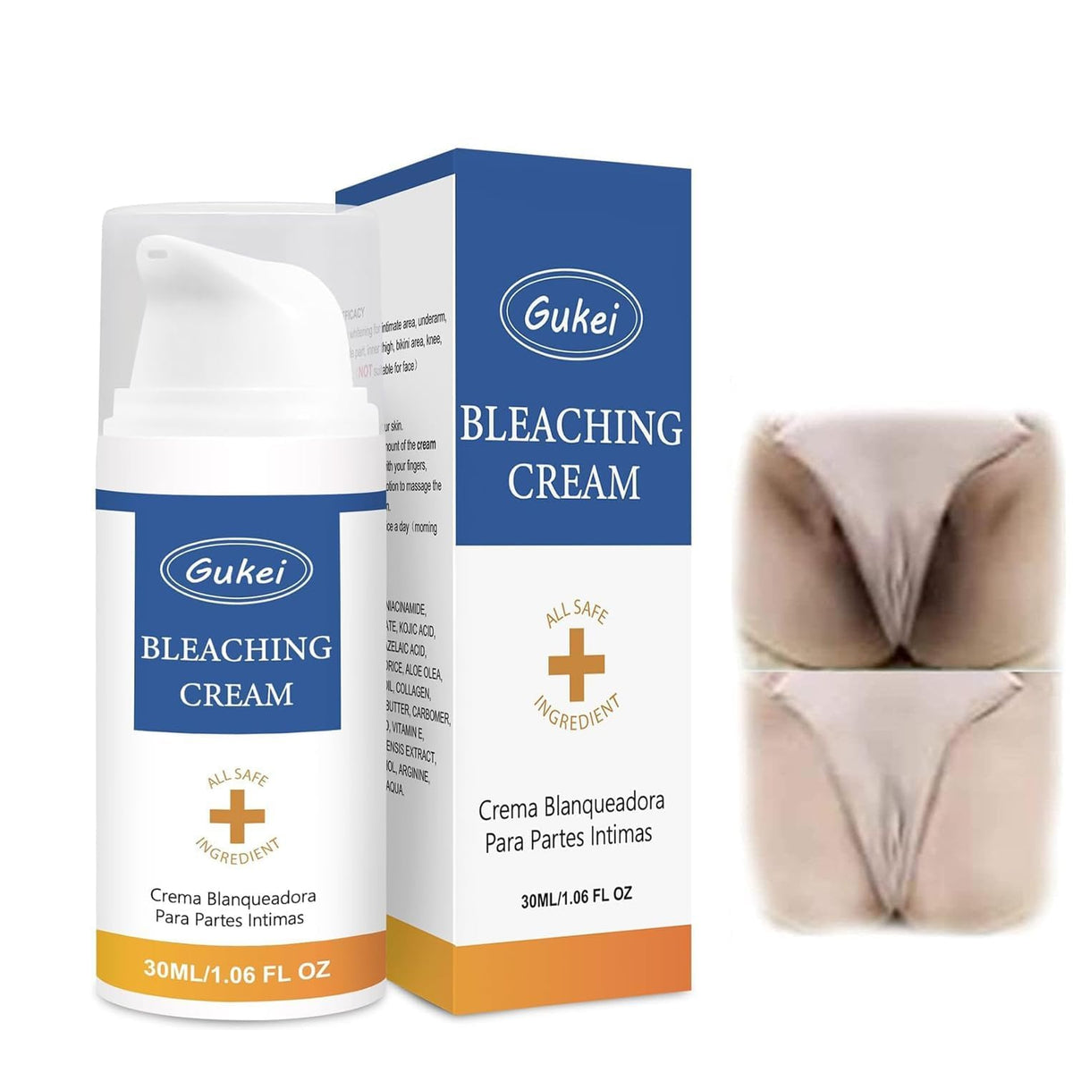 Intimate Areas Skin Lightening Cream Bleaching Cream for Body Sensitive Intimate Area, Private Parts, Underarm, Knees, Elbows, Inner Thigh, Bikini Areas, Bikini Line, Natural Skin Whitening.