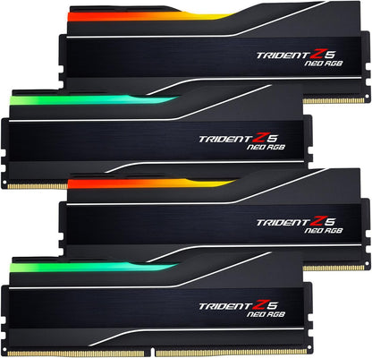 Trident Z5 Neo RGB Series DDR5 RAM (AMD EXPO) 256GB (4X64Gb) up to 6000Mt/S* CL36-44-44-96 1.25V Desktop Computer Memory U-DIMM - Matte Black (F5-6000J3644D64GX4-TZ5NR)