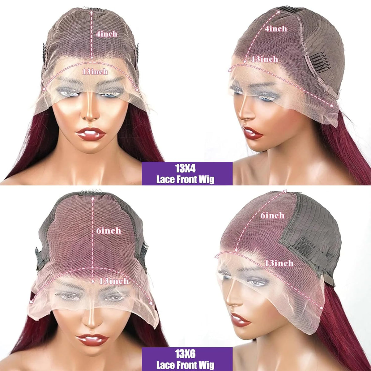 99J Burgundy Wig Human Hair 13X6 Straight Lace Front Wigs Human Hair 24Inch