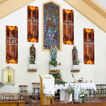 4 Pcs Fall Sanctuary Banners Retro Style 2 X 6 Feet Scripture