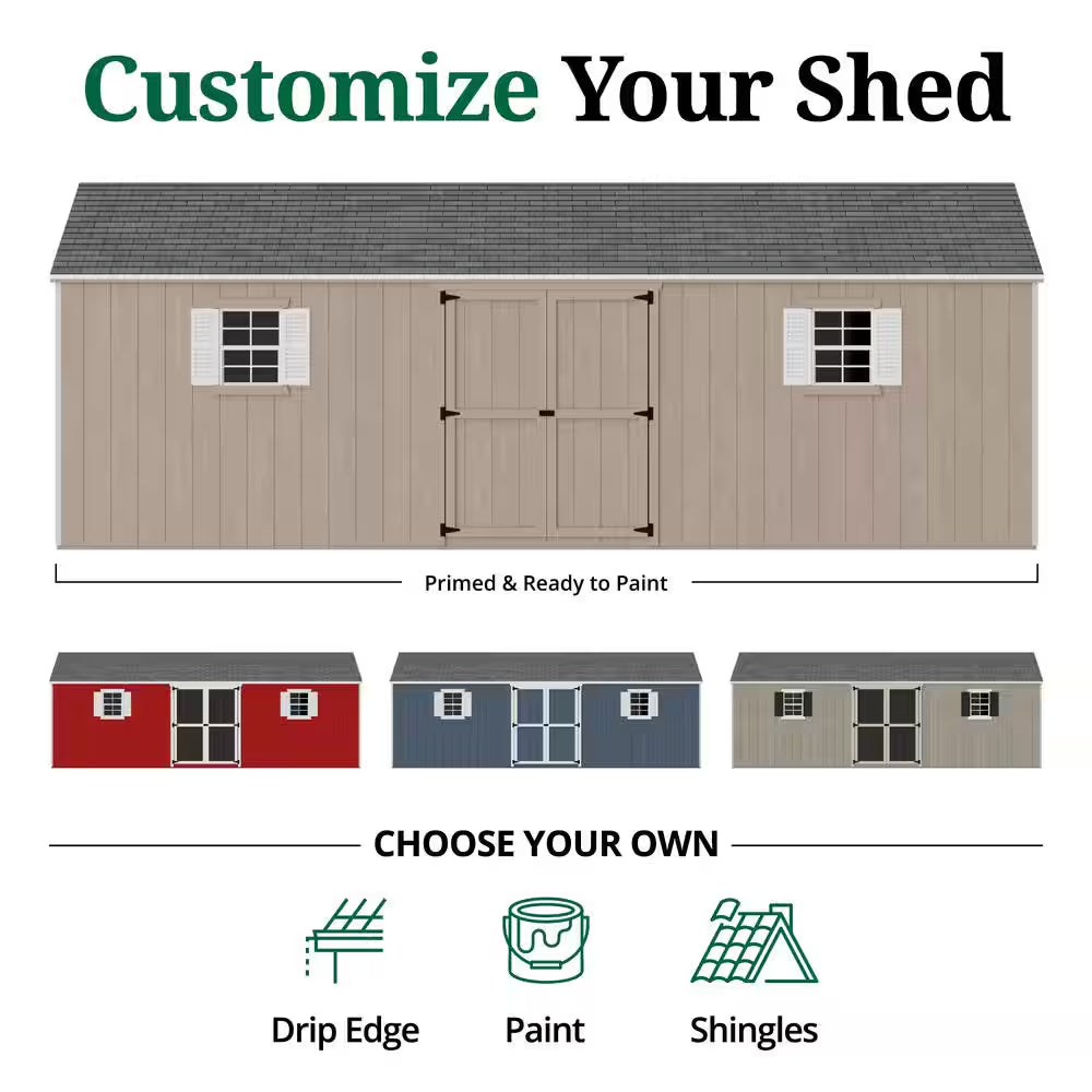 Value Workshop 12 Ft. X 24 Ft. Outdoor Wood Storage Shed Precut Kit with Operable Windows and Floor (288 Sq. Ft.)