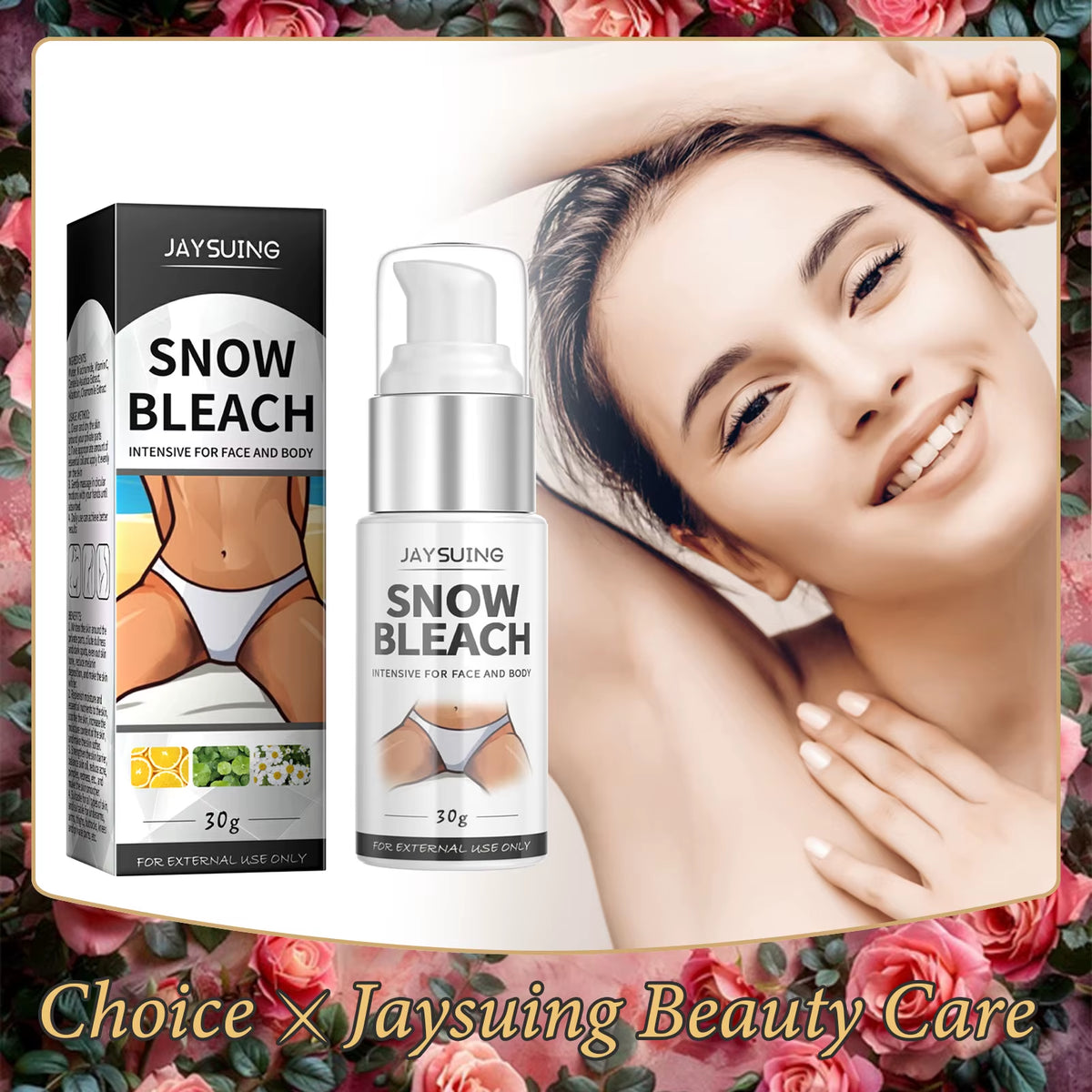 Snow Bleach Cream Whitening Melanin Removal Nourishing Brightening Repairing Black Removing Elbow Armpit  Cream