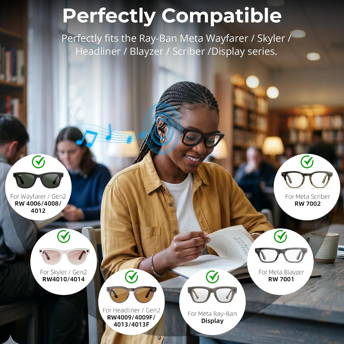 Voice Privacy Ear Tips for Ray-Ban Meta Smart Glasses Accessories