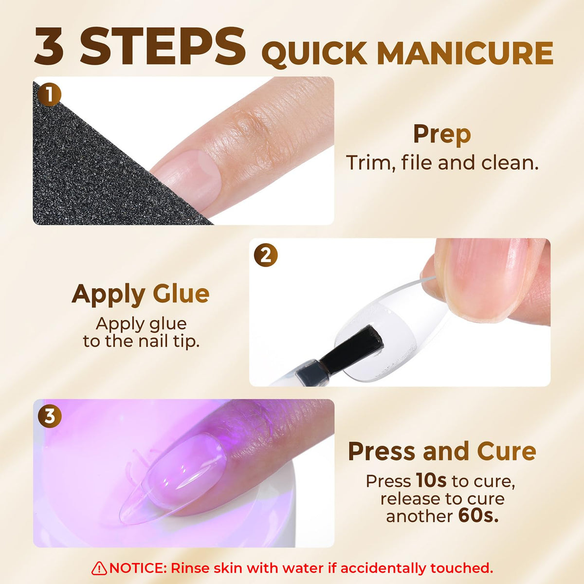 9 in 1 Gel Nail Glue U V Super Hold for Gel Nails Tips 10Ml