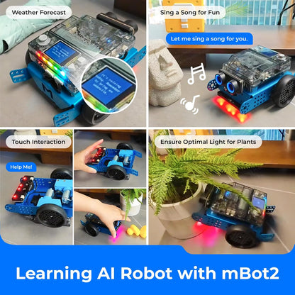 Mbot2 Coding Robot for Kids, Code Learning Support Scratch & Python Programming, Robotics Kit for Kids Ages 8-14 and Up, Building STEM Robot Toys Gifts for Boys Girls