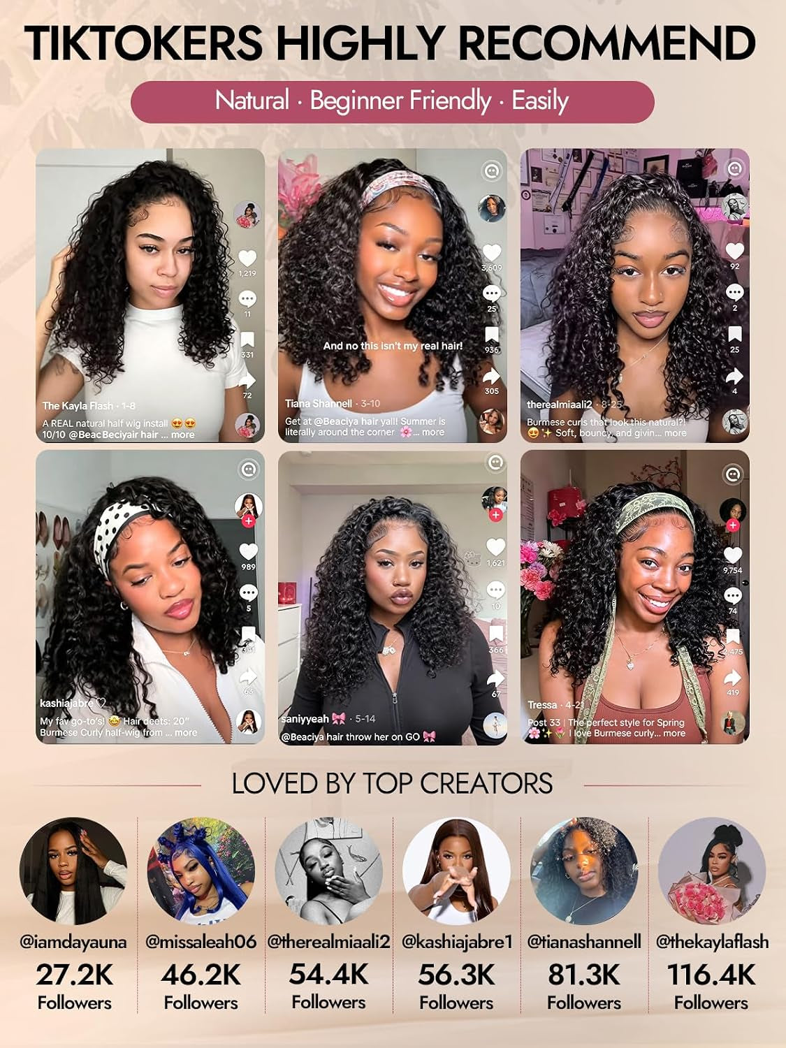 220% Density 20 Inch Burmese Curly Half Wig,100% Human Hair,[2-Year Life,220G], 3 in 1 Glueless Human Hair Half Wig Seamless Flip over Half Wigs for Black Women No Glue No Lace Curly Wig