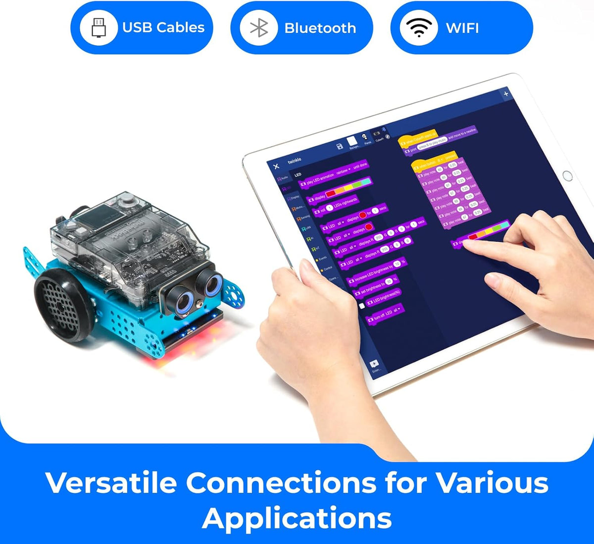 Mbot2 Coding Robot for Kids, Code Learning Support Scratch & Python Programming, Robotics Kit for Kids Ages 8-14 and Up, Building STEM Robot Toys Gifts for Boys Girls
