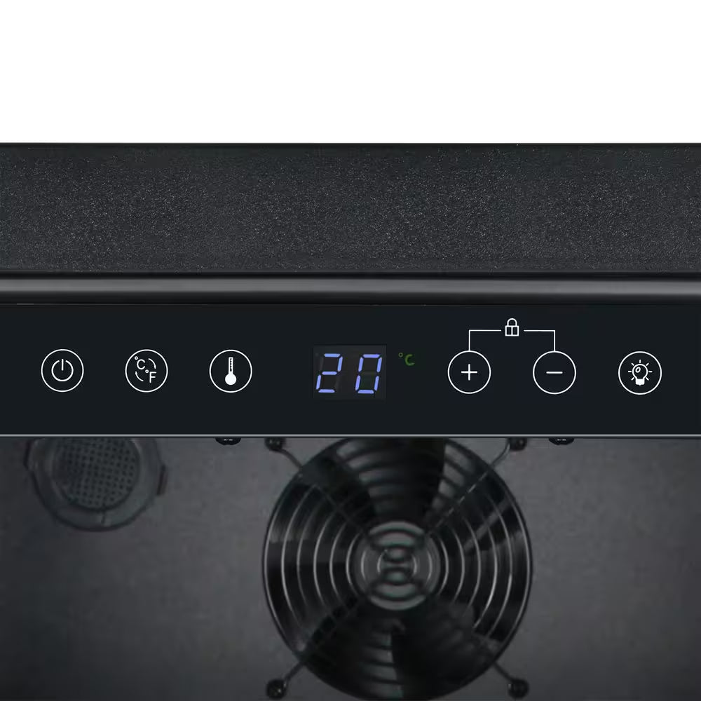 Lumin Collection 24 In. 52-Bottle Single Zone Compressor Wine Cooler, Digital Controls, LED Lighting, Stainless Steel
