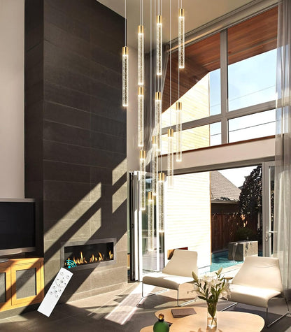 Modern Chandelier for Staircase Modern LED Chandelier Crystal Chandelier Dimmable Pendant Lights for High Ceiling Chandelier Light Fixture