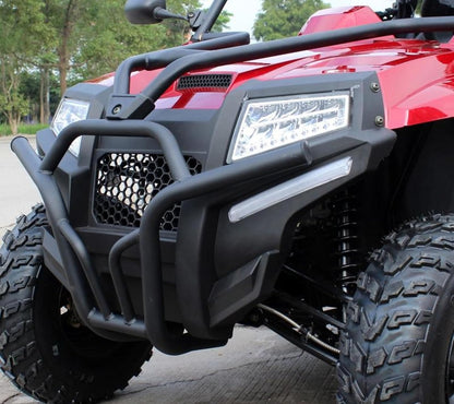 Armored UTV SSR 170RS Utility Vehicle, 2-Seater, 200Cc Automatic + Reverse with Cargo Bed LED Headlights Spare Wheel, DF200GKV Work Truck Backyard Use on the Farm (Red)