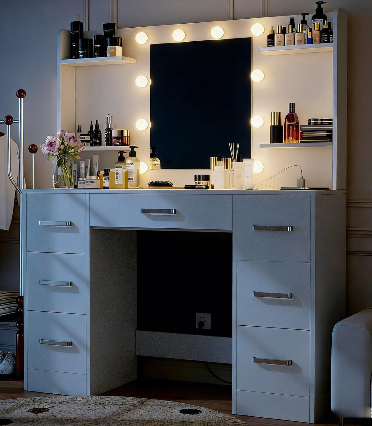 Makeup Vanity Desk (Bright White)