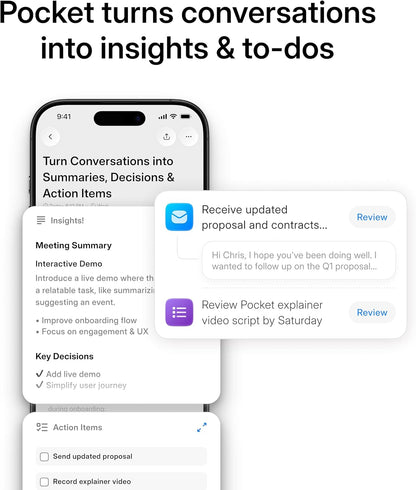 AI Voice Recorder, Auto Transcription, AI Note Taker, Sierra Blue