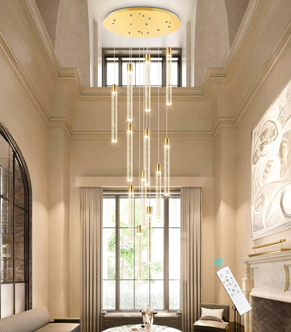 Modern Chandelier for Staircase Modern LED Chandelier Crystal Chandelier Dimmable Pendant Lights for High Ceiling Chandelier Light Fixture