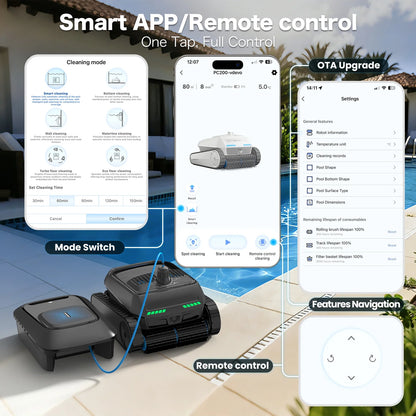 Pool Robot Cleaner 4In1 Omni CP400, Robot Pool Ceaner above Ground Pool and Inground Pool,With Pool Skimmer Robot
