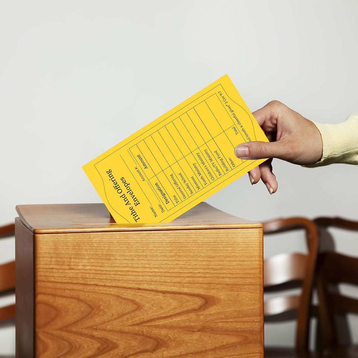 500Pcs Tithes and Offering Envelopes for Church Offering Tithe Envelopes for Church Supplies Donation Church Offering Envelopes 6.5X3.5 Inch Church Envelopes for Tithe and Offering(Yellow)