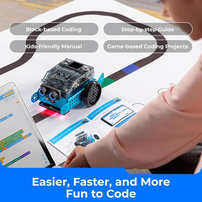 Mbot2 Coding Robot for Kids, Code Learning Support Scratch & Python Programming, Robotics Kit for Kids Ages 8-14 and Up, Building STEM Robot Toys Gifts for Boys Girls