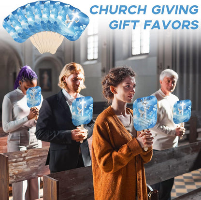 50 Pcs Christian Church Fans Bulk the Lord'S Prayer