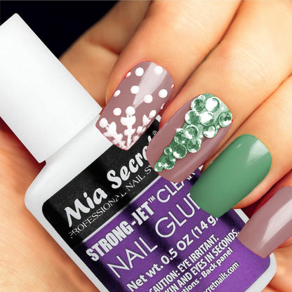 Strong-Jet Brush on Clear Nail Glue 335 - Ideal to Adhere Crystals over Any Acrylic and Gel Surface