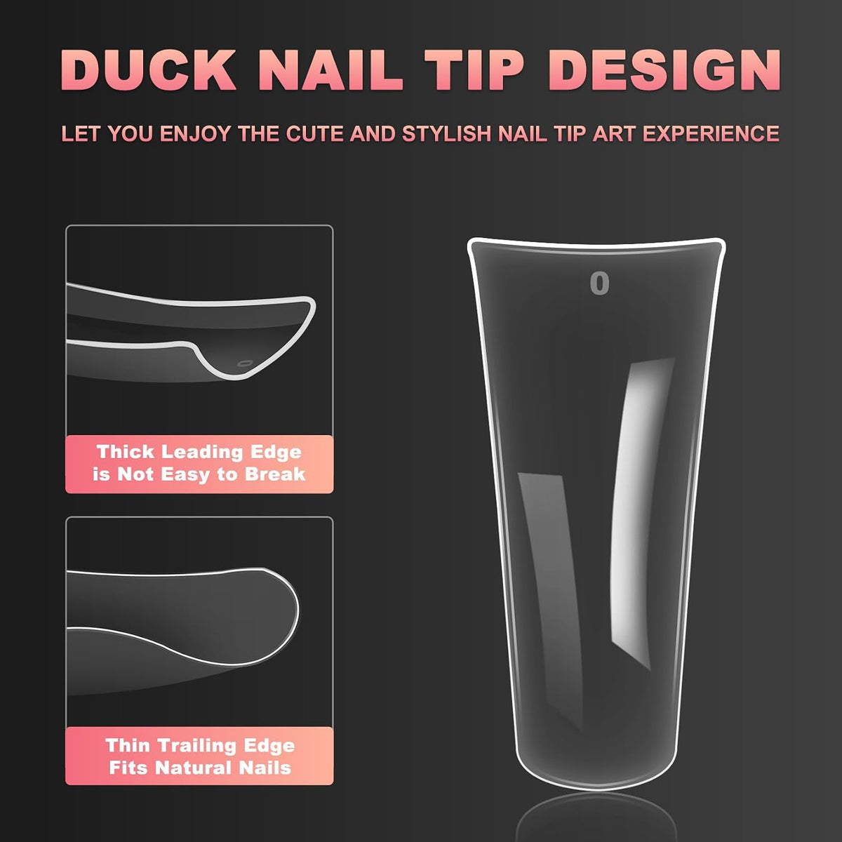 Duck Nail Tips - 120Pcs Extra Long Duck Feet Style