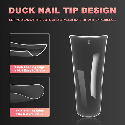 Duck Nail Tips - 120Pcs Extra Long Duck Feet Style