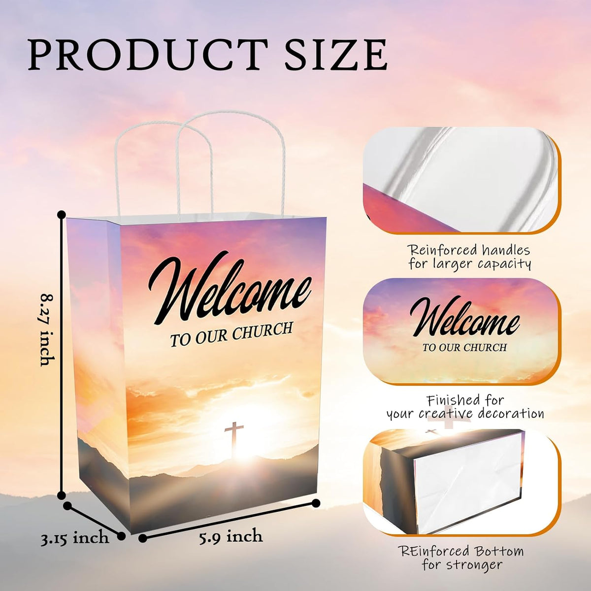 Church Welcome Bags, 50PCS Christian Gift Bags, Church Gifts Bags