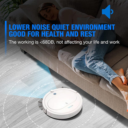 Robot Vacuum Cleaner with Remote Control, Smart Robotic Machine Automatic Floor Cleaning Robo Vac with Dry Mop for Clean Home Carpet Hard Wood Tile Pet Hair