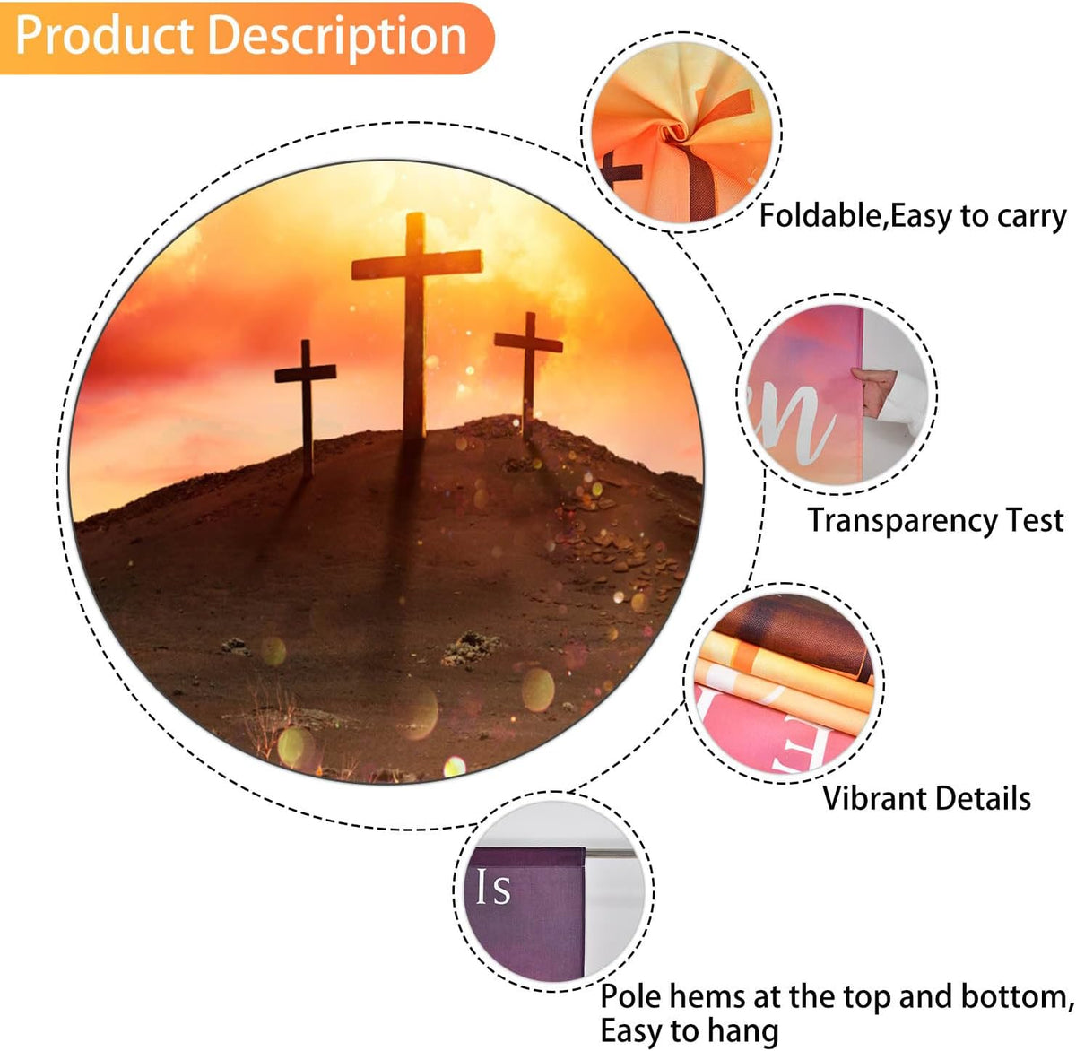 Church Worship Banner for Church Sanctuary Decor 2X6Ft-With God All Things Are Possible