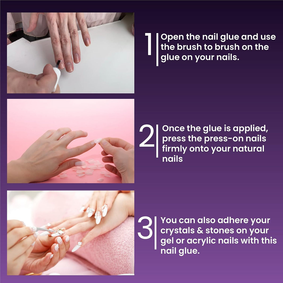Strong-Jet Brush on Clear Nail Glue 335 - Ideal to Adhere Crystals over Any Acrylic and Gel Surface