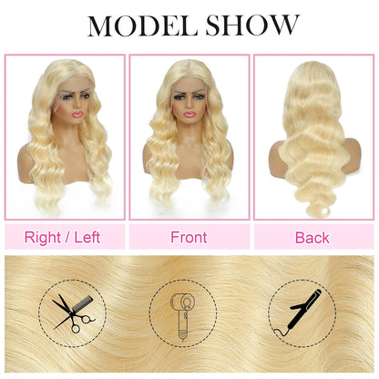 30 Inch Body Wave 613 13X6 HD Lace Front Wig Human Hair 200 Density