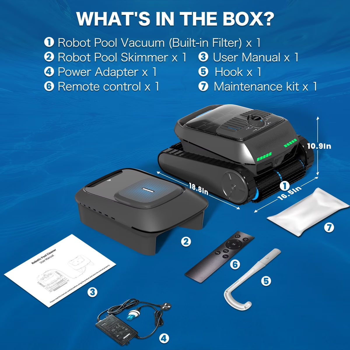 Pool Robot Cleaner 4In1 Omni CP400, Robot Pool Ceaner above Ground Pool and Inground Pool,With Pool Skimmer Robot