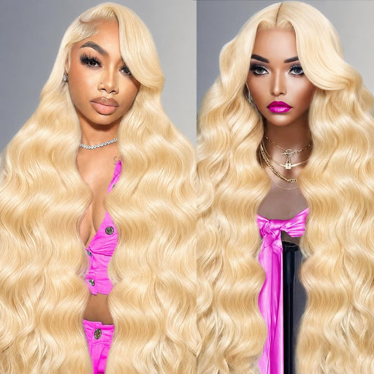 30 Inch 613 13X6 Lace Front Wig Human Hair 200 Density Blonde Wig