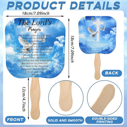 50 Pcs Christian Church Fans Bulk the Lord'S Prayer