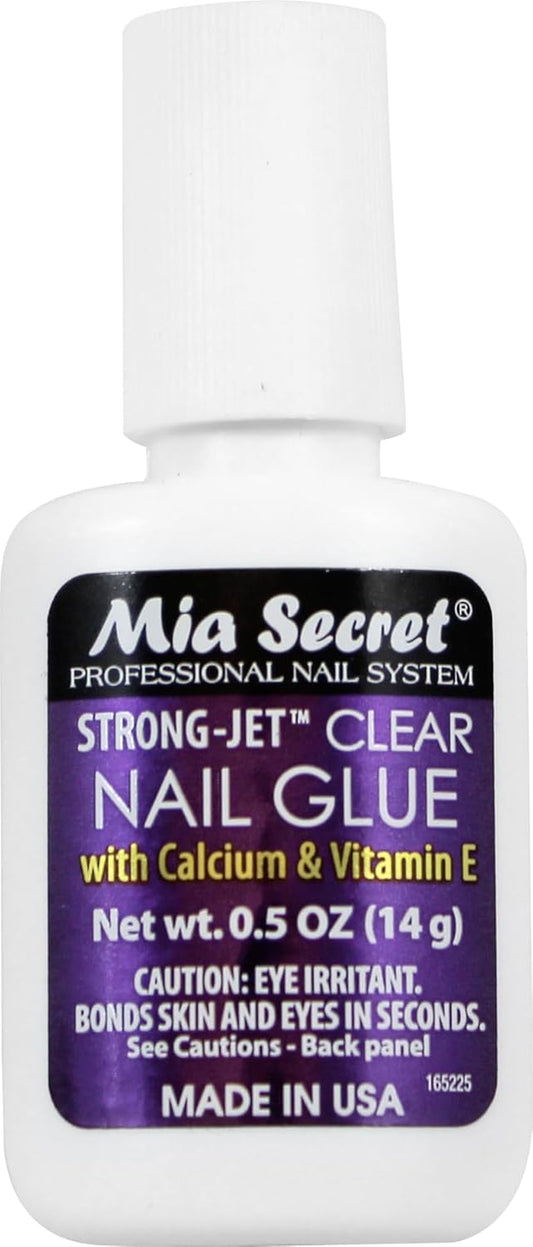 Strong-Jet Brush on Clear Nail Glue 335 - Ideal to Adhere Crystals over Any Acrylic and Gel Surface