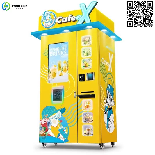 Customized New Smart Robot Vending Machine Bubble Tea Coffee Robot Vending Machine