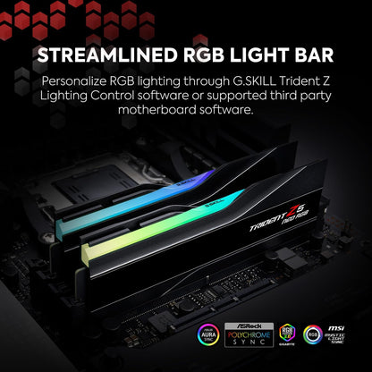 Trident Z5 Neo RGB Series DDR5 RAM (AMD EXPO) 256GB (4X64Gb) up to 6000Mt/S* CL36-44-44-96 1.25V Desktop Computer Memory U-DIMM - Matte Black (F5-6000J3644D64GX4-TZ5NR)