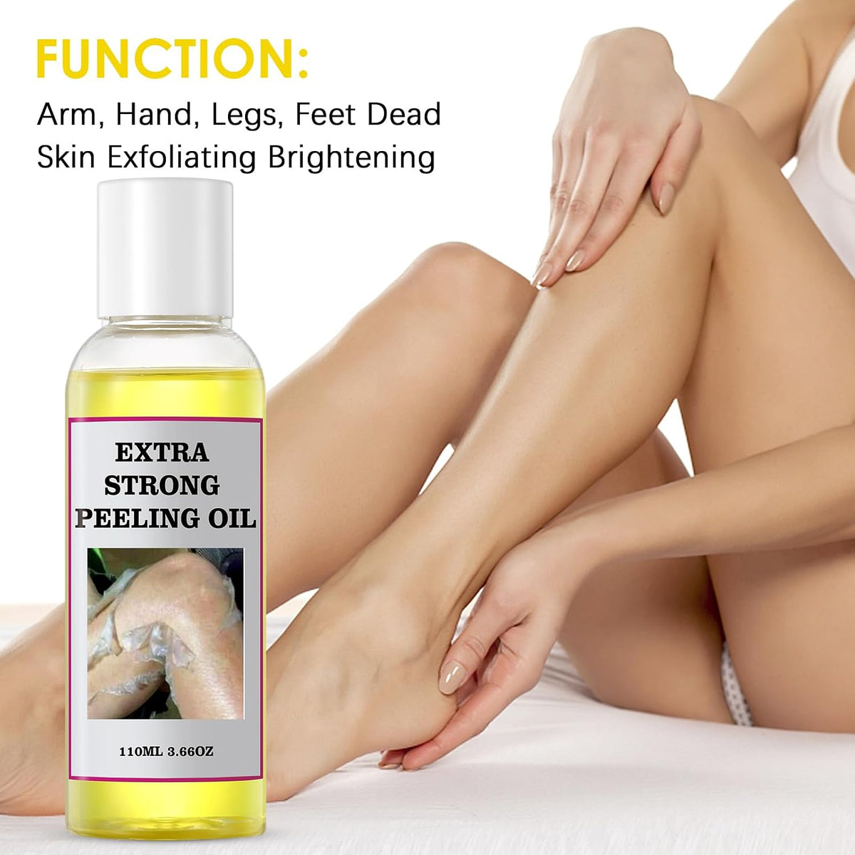 Yellow Peeling Oil for Dark Skin Strong Peel Oil Extra Strength Exfoliating Chemical Exfoliant Peels Solution at Home Body Peeling for Exfoliate Body Hand Foot Knuckle All Skin Type 3.66 OZ