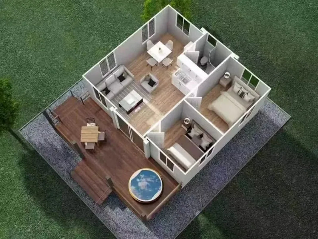 Tiny House 20Ft 40Ft Foldable Container Home Prefab Folding House for Sale Modern Double-Wing Extended Wooden Container House