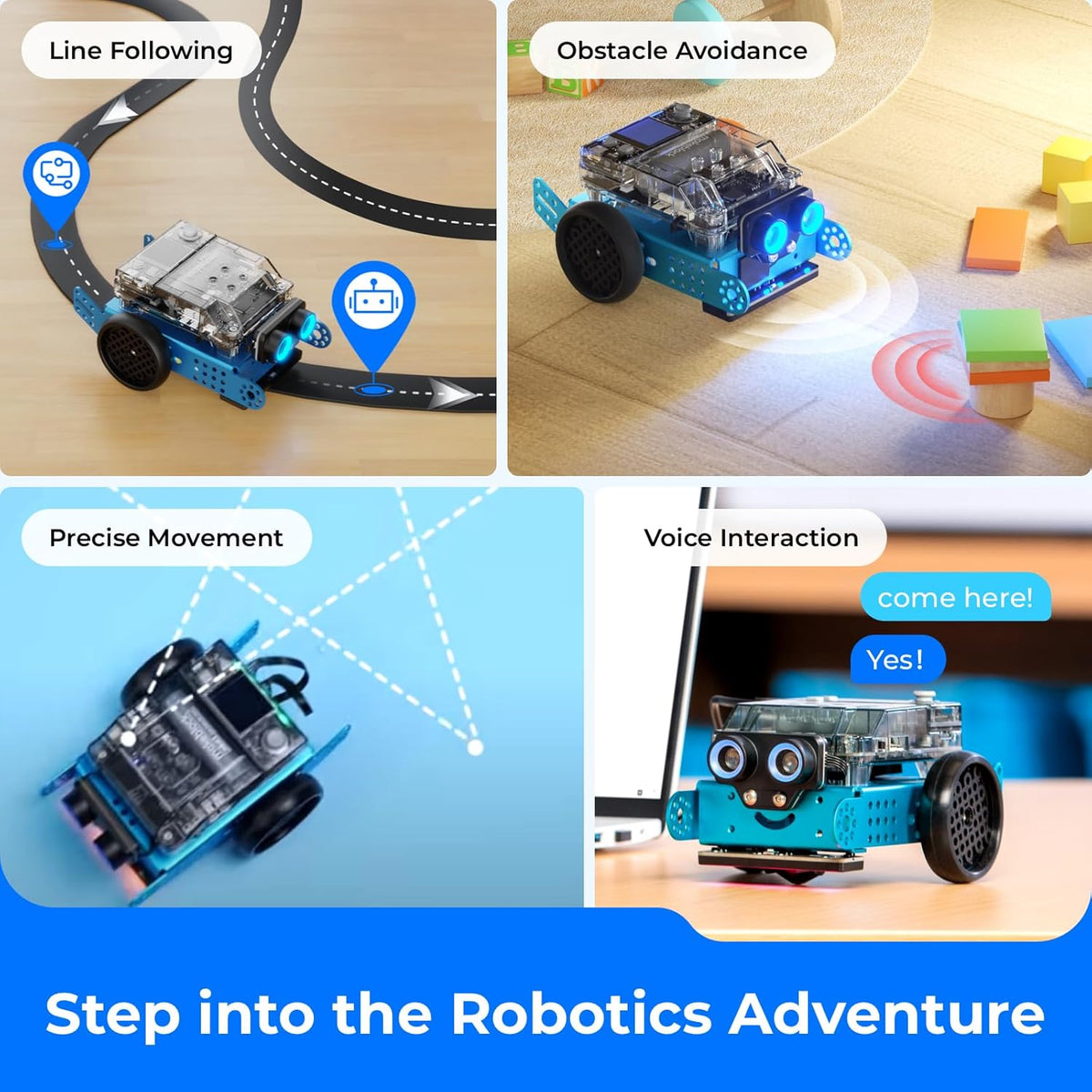Mbot2 Coding Robot for Kids, Code Learning Support Scratch & Python Programming, Robotics Kit for Kids Ages 8-14 and Up, Building STEM Robot Toys Gifts for Boys Girls