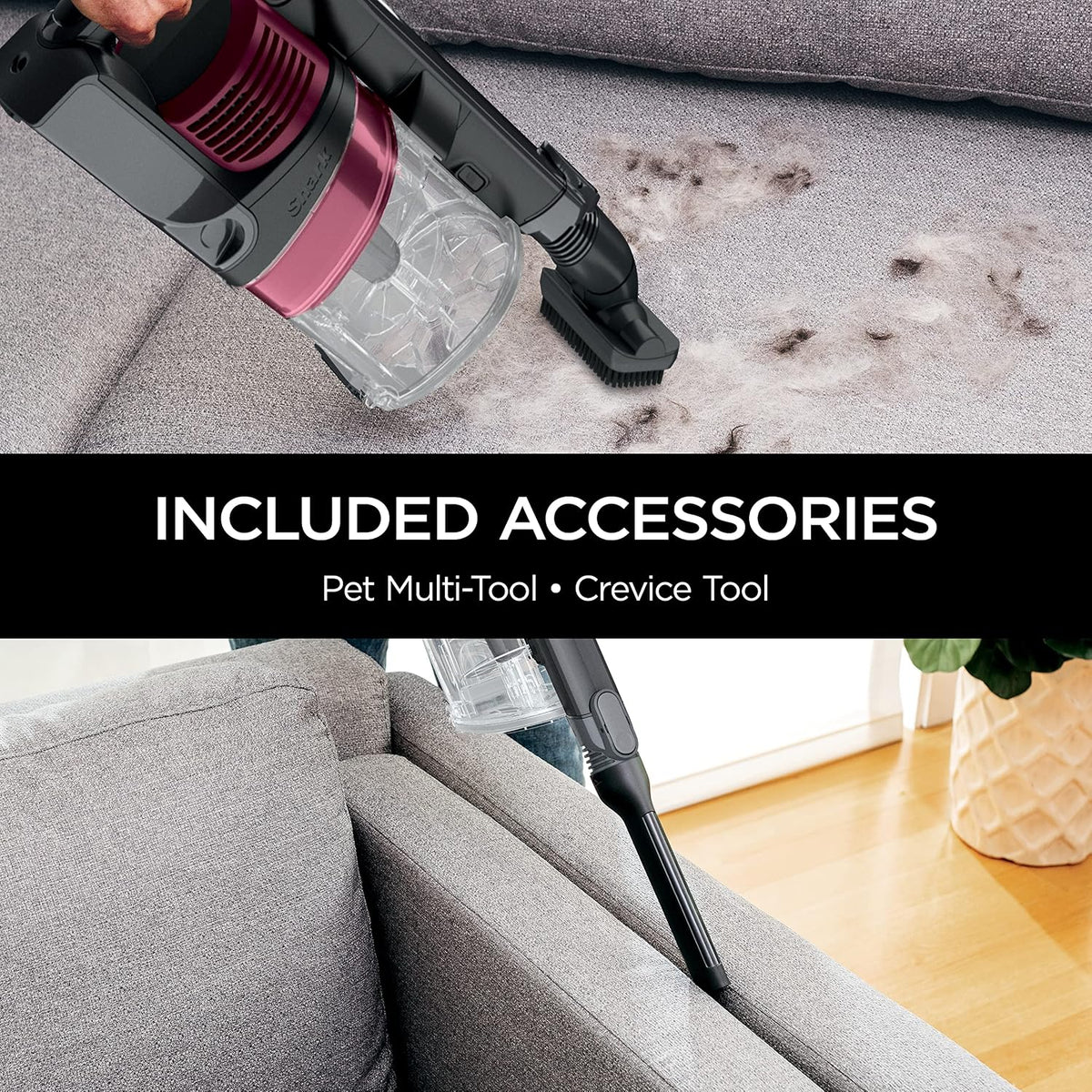 Shark Pet plus Cordless Stick Vacuum, Raspberry, IZ163H