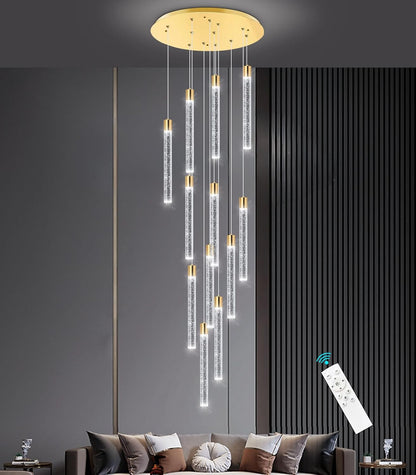 Modern Chandelier for Staircase Modern LED Chandelier Crystal Chandelier Dimmable Pendant Lights for High Ceiling Chandelier Light Fixture