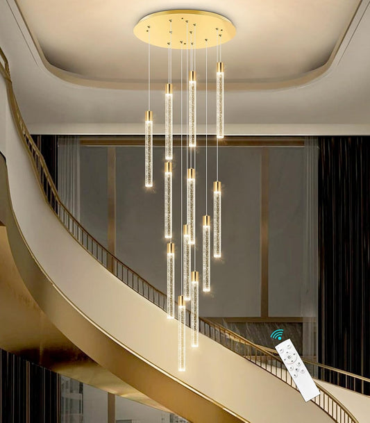 Modern Chandelier for Staircase Modern LED Chandelier Crystal Chandelier Dimmable Pendant Lights for High Ceiling Chandelier Light Fixture