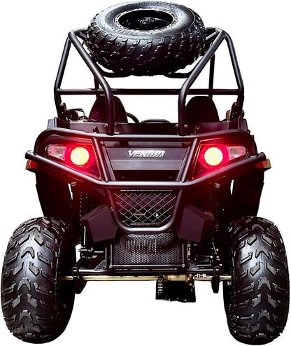 Armored UTV SSR 170RS Utility Vehicle, 2-Seater, 200Cc Automatic + Reverse with Cargo Bed LED Headlights Spare Wheel, DF200GKV Work Truck Backyard Use on the Farm (Red)