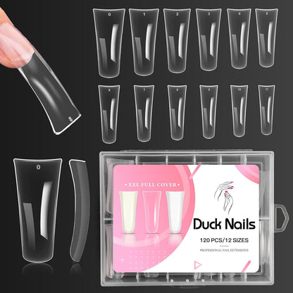 Duck Nail Tips - 120Pcs Extra Long Duck Feet Style