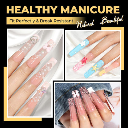 Extra Long Sqaure Nail Tips, No C Curve Gel Nail Tips Square
