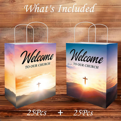 Church Welcome Bags, 50PCS Christian Gift Bags, Church Gifts Bags