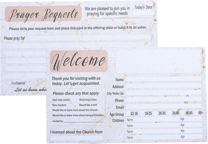 200 Pack Church Visitor Cards 3 X 5 Inches Church Welcome Small Prayer Card Decorative Prayer Request Cards for Church Greeting Praying (Marble)