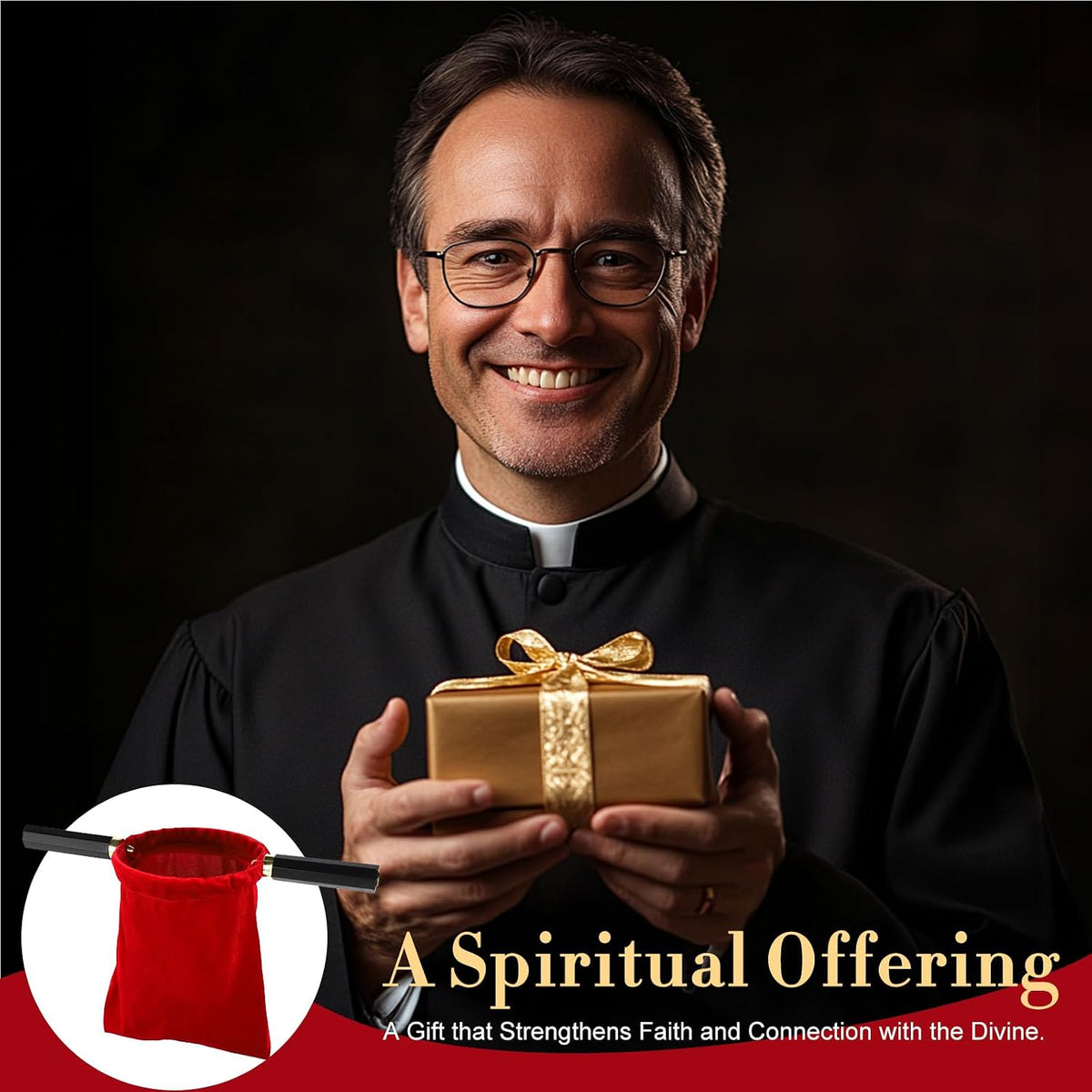 Church Tithe Offering Bags with Wooden Handles,Offering Baskets for Church with Handles for Churches Communion Supplies,Collection Baskets for Church Offerings Accessories