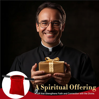 Church Tithe Offering Bags with Wooden Handles,Offering Baskets for Church with Handles for Churches Communion Supplies,Collection Baskets for Church Offerings Accessories